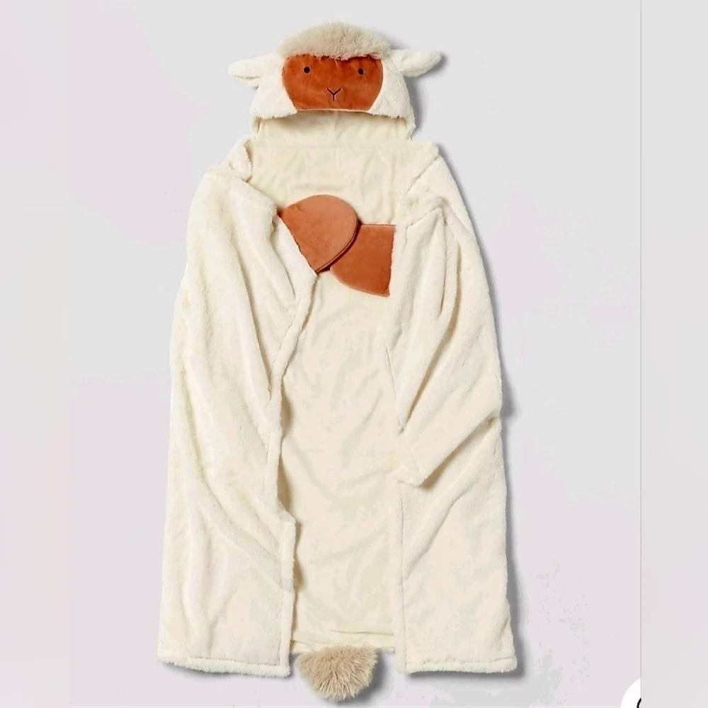 New pillowfort kid's boy/ girl Easter/ Christmas Sheep Hooded Blanket, one size